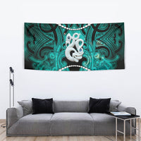 Maori Matariki Manaia Turquoise Tapestry Maori Kowhaiwhai Pattern Galaxy