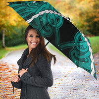 Maori Matariki Manaia Turquoise Umbrella Maori Kowhaiwhai Pattern Galaxy