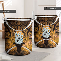 Maori Matariki Manaia Kowhai Laundry Basket Maori Kowhaiwhai Pattern Galaxy