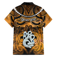 Personalised Maori Matariki Manaia Kowhai Family Matching Summer Maxi Dress and Hawaiian Shirt Maori Kowhaiwhai Pattern Galaxy LT01 - Polynesian Pride