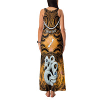 Personalised Maori Matariki Manaia Kowhai Family Matching Tank Maxi Dress and Hawaiian Shirt Maori Kowhaiwhai Pattern Galaxy LT01 - Polynesian Pride