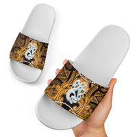 Maori Matariki Manaia Kowhai Slide Sandals Maori Kowhaiwhai Pattern Galaxy LT01 - Polynesian Pride