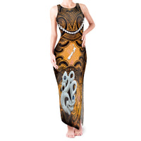 Personalised Maori Matariki Manaia Kowhai Tank Maxi Dress Maori Kowhaiwhai Pattern Galaxy