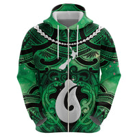 Personalised Maori Matariki Hei Matau Kakariki Hoodie Maori Kowhaiwhai Pattern Galaxy