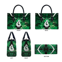Maori Matariki Hei Matau Kakariki Leather Bag Maori Kowhaiwhai Pattern Galaxy
