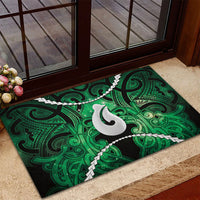 Maori Matariki Hei Matau Kakariki Rubber Doormat Maori Kowhaiwhai Pattern Galaxy