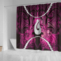 Maori Matariki Hei Matau Mawhero Shower Curtain Maori Kowhaiwhai Pattern Galaxy
