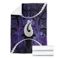 Maori Matariki Hei Matau Waiporoporo Blanket Maori Kowhaiwhai Pattern Galaxy