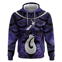 Personalised Maori Matariki Hei Matau Waiporoporo Hoodie Maori Kowhaiwhai Pattern Galaxy