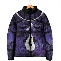 Personalised Maori Matariki Hei Matau Waiporoporo Padded Jacket Maori Kowhaiwhai Pattern Galaxy