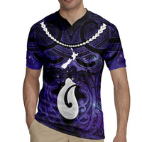 Personalised Maori Matariki Hei Matau Waiporoporo Rugby Jersey Maori Kowhaiwhai Pattern Galaxy
