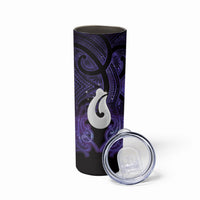 Personalised Maori Matariki Hei Matau Waiporoporo Skinny Tumbler Maori Kowhaiwhai Pattern Galaxy