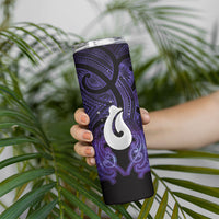Personalised Maori Matariki Hei Matau Waiporoporo Skinny Tumbler Maori Kowhaiwhai Pattern Galaxy