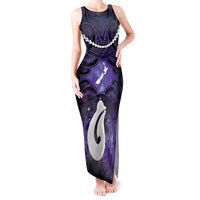 Personalised Maori Matariki Hei Matau Waiporoporo Tank Maxi Dress Maori Kowhaiwhai Pattern Galaxy