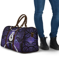 Maori Matariki Hei Matau Waiporoporo Travel Bag Maori Kowhaiwhai Pattern Galaxy