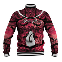 Personalised Maori Matariki Hei Matau Whero Baseball Jacket Maori Kowhaiwhai Pattern Galaxy
