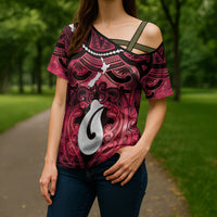Personalised Maori Matariki Hei Matau Whero Cross Shoulder Shirt Maori Kowhaiwhai Pattern Galaxy