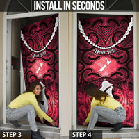 Personalised Maori Matariki Hei Matau Whero Door Cover Maori Kowhaiwhai Pattern Galaxy