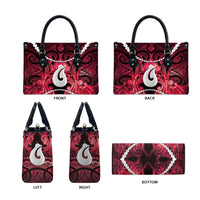 Maori Matariki Hei Matau Whero Leather Bag Maori Kowhaiwhai Pattern Galaxy