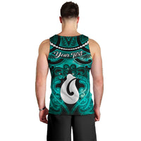 Personalised Maori Matariki Hei Matau Turquoise Men Tank Top Maori Kowhaiwhai Pattern Galaxy