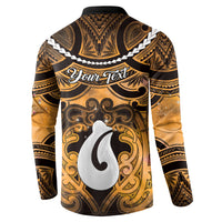 Personalised Maori Matariki Hei Matau Kowhai Button Sweatshirt Maori Kowhaiwhai Pattern Galaxy
