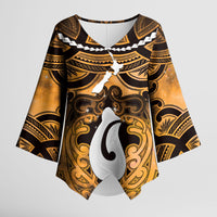 Personalised Maori Matariki Hei Matau Kowhai Kimono Sleeve Blouse Maori Kowhaiwhai Pattern Galaxy