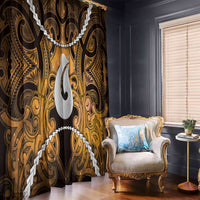 Maori Matariki Hei Matau Kowhai Window Curtain Maori Kowhaiwhai Pattern Galaxy