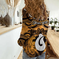 Personalised Maori Matariki Hei Matau Kowhai Women Casual Shirt Maori Kowhaiwhai Pattern Galaxy