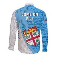 Fiji Rugby Long Sleeve Button Shirt Come On Fijian Tapa Pattern LT01 - Polynesian Pride