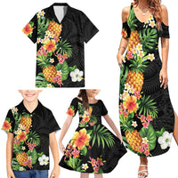 Hawaii Pineapple Tropical Family Matching Summer Maxi Dress and Hawaiian Shirt Colorful Hibiscus Plumeria LT01 - Polynesian Pride
