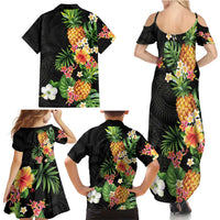 Hawaii Pineapple Tropical Family Matching Summer Maxi Dress and Hawaiian Shirt Colorful Hibiscus Plumeria LT01 - Polynesian Pride