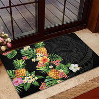 Hawaii Pineapple Tropical Rubber Doormat Colorful Hibiscus Plumeria