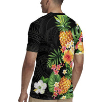 Hawaii Pineapple Tropical Rugby Jersey Colorful Hibiscus Plumeria