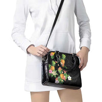Hawaii Pineapple Tropical Shoulder Handbag Colorful Hibiscus Plumeria