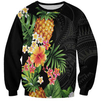 Hawaii Pineapple Tropical Sweatshirt Colorful Hibiscus Plumeria