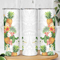 Hawaii Pineapple Tropical Skinny Tumbler Luminous Hibiscus Plumeria