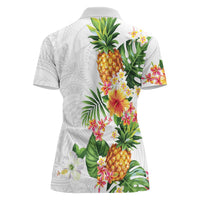 Hawaii Pineapple Tropical Women Polo Shirt Luminous Hibiscus Plumeria LT01 - Polynesian Pride