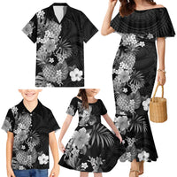 Hawaii Pineapple Tropical Family Matching Mermaid Dress and Hawaiian Shirt Neutral Hibiscus Plumeria LT01 - Polynesian Pride