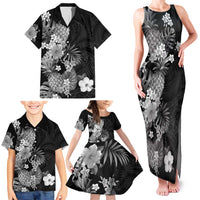 Hawaii Pineapple Tropical Family Matching Tank Maxi Dress and Hawaiian Shirt Neutral Hibiscus Plumeria LT01 - Polynesian Pride