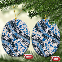 Ninamu Tahiti Tiare Monstera Ceramic Ornament Polynesian Pattern Curve Style - Polynesian Pride