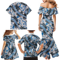 Ninamu Tahiti Tiare Monstera Family Matching Mermaid Dress and Hawaiian Shirt Polynesian Pattern Curve Style LT01 - Polynesian Pride
