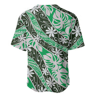 Matie Tahiti Tiare Monstera Baseball Jersey Polynesian Pattern Curve Style - Polynesian Pride