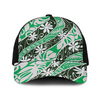 Matie Tahiti Tiare Monstera Baseball Net Cap Polynesian Pattern Curve Style - Polynesian Pride