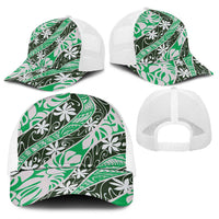 Matie Tahiti Tiare Monstera Baseball Net Cap Polynesian Pattern Curve Style - Polynesian Pride