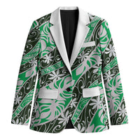 Matie Tahiti Tiare Monstera Blazer Polynesian Pattern Curve Style LT01 Unisex Green - Polynesian Pride