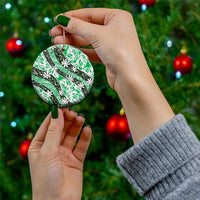 Matie Tahiti Tiare Monstera Ceramic Ornament Polynesian Pattern Curve Style - Polynesian Pride