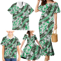 Matie Tahiti Tiare Monstera Family Matching Mermaid Dress and Hawaiian Shirt Polynesian Pattern Curve Style LT01 - Polynesian Pride
