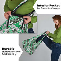 Matie Tahiti Tiare Monstera Grocery Bag Polynesian Pattern Curve Style LT01 - Polynesian Pride