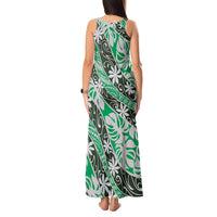 Matie Tahiti Tiare Monstera Tank Maxi Dress Polynesian Pattern Curve Style LT01 - Polynesian Pride
