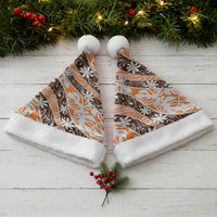 Puatou Tahiti Tiare Monstera Christmas Santa Hat Polynesian Pattern Curve Style - Polynesian Pride